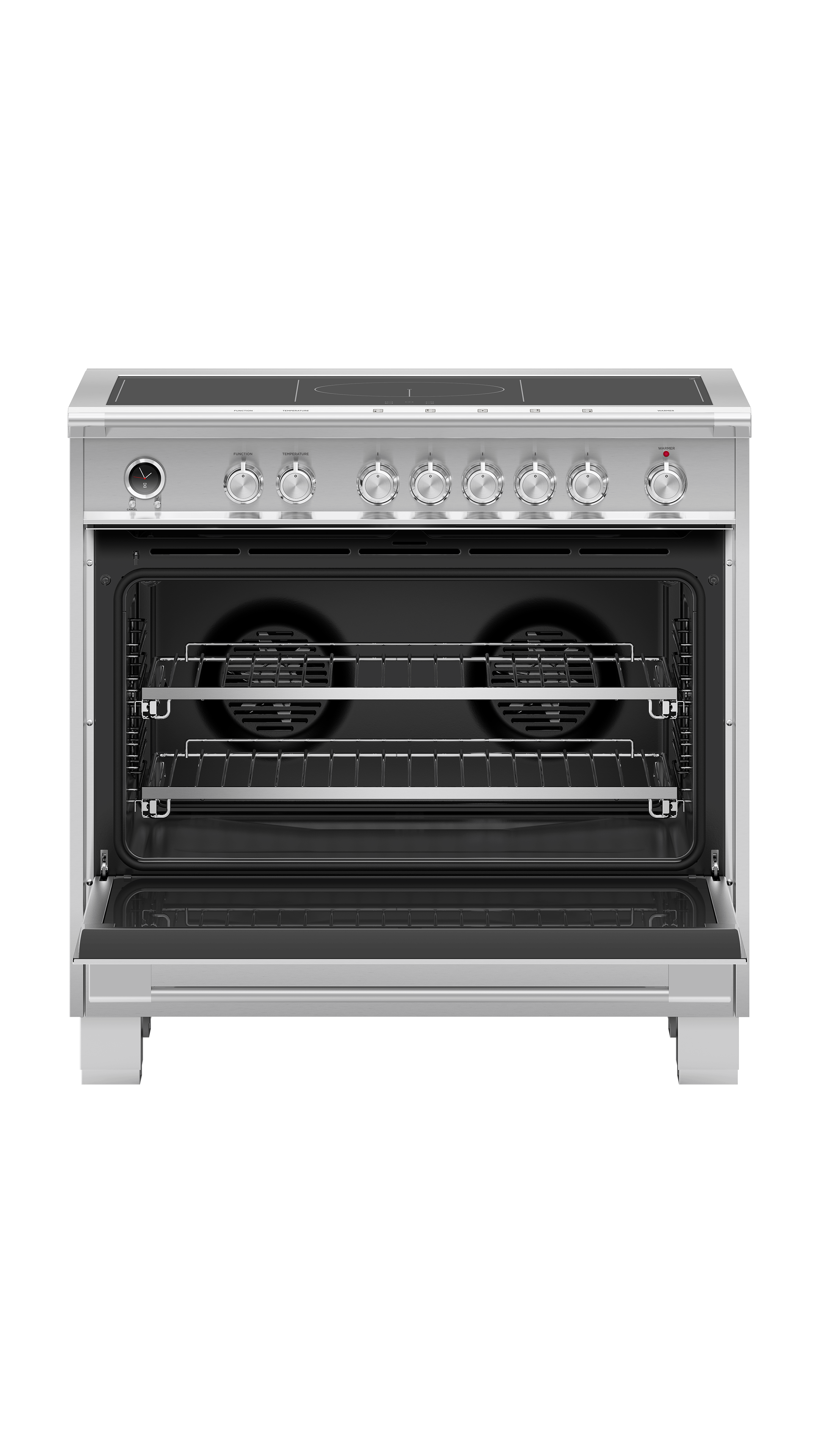 Fisher and Paykel Induction Range, 36", 5 Zones with SmartZone, Self-cleaning
