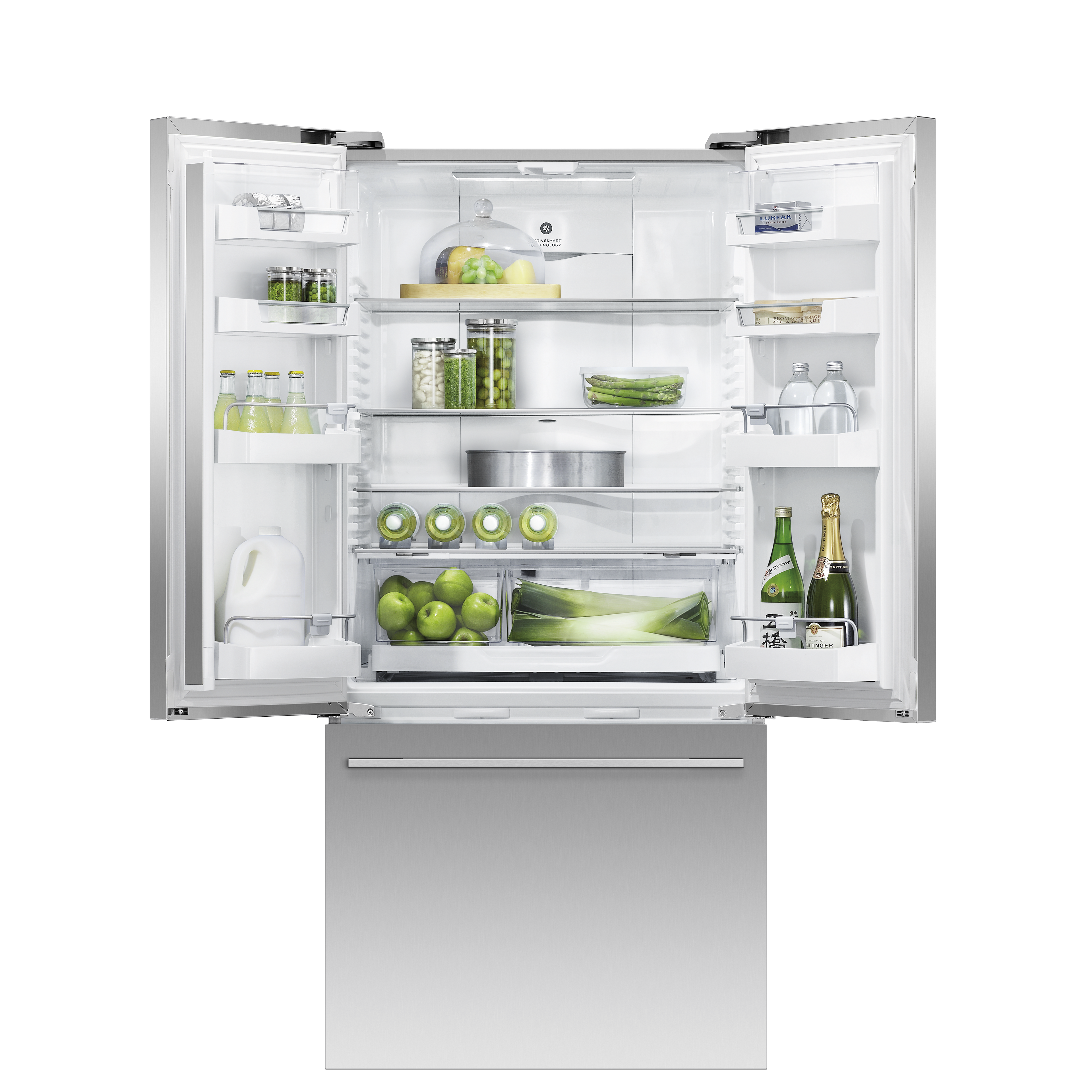 Fisher and Paykel Freestanding French Door Refrigerator Freezer, 32", 17.1 cu ft, Ice
