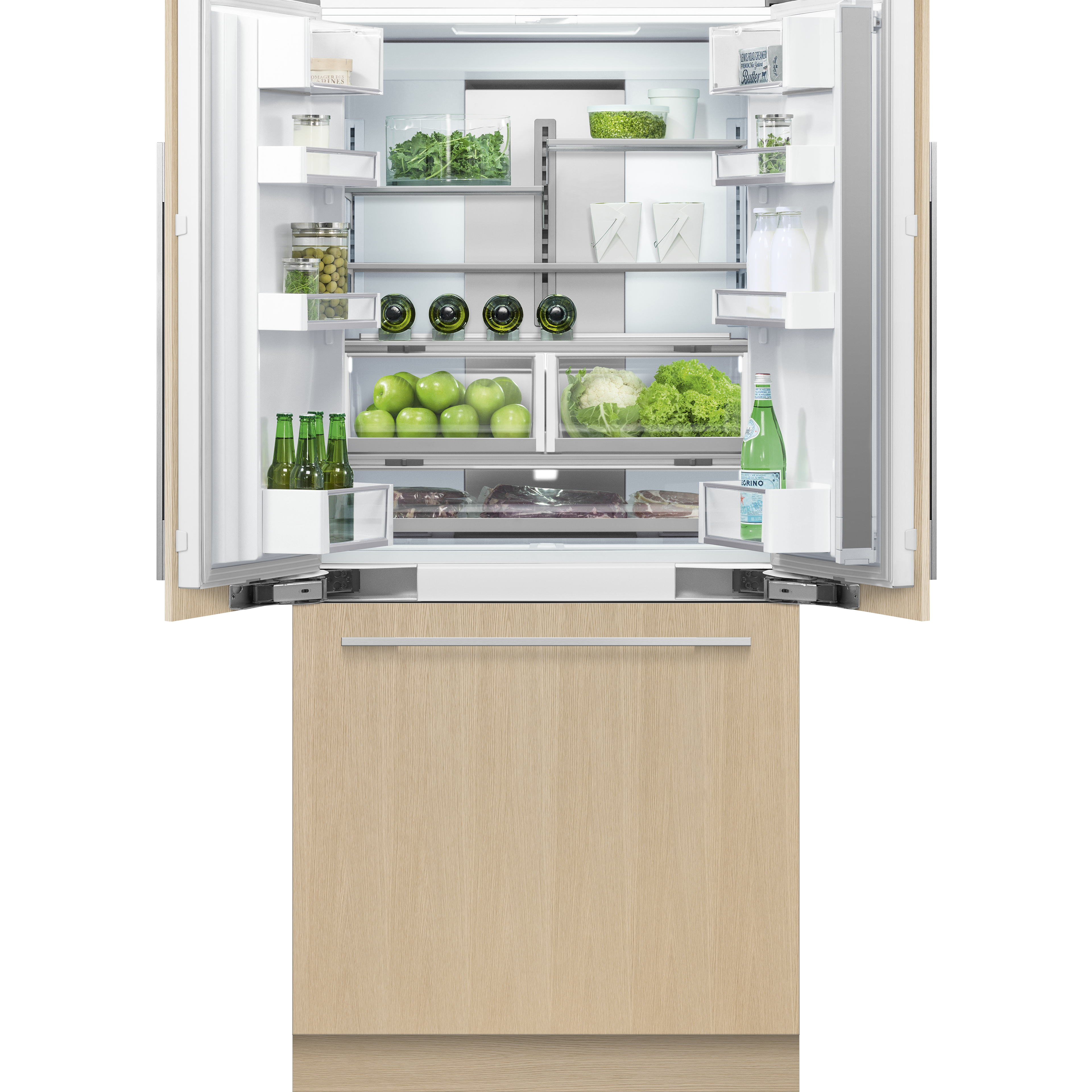 Fisher and Paykel Integrated French Door Refrigerator Freezer, 36", Ice